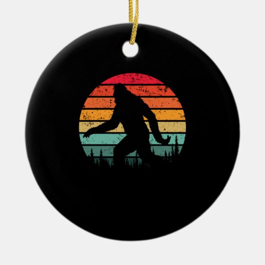 Retro Bigfoot Silhouette Sun Glaube! Original 80' Keramik Ornament (Vorne)