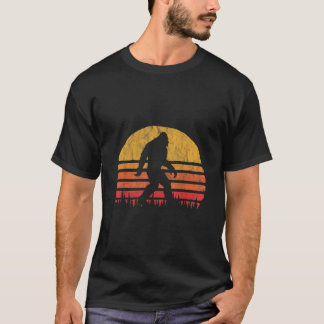 Retro Bigfoot Silhouette Sun glauben Original 80er T-Shirt
