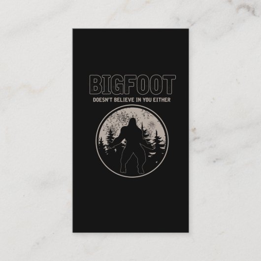 Retro Bigfoot Squatch Yeti Glaube Joke Visitenkarte (Vorderseite)