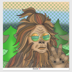 Retro-Bigfoot   Vintag Colors Sasquatch Pop Art Ar Aufkleber