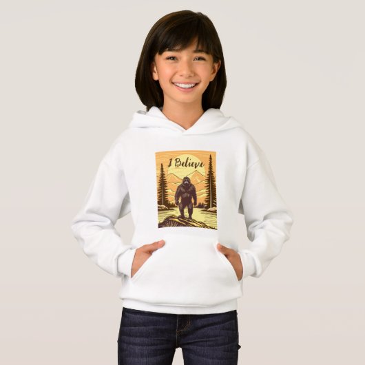 Retro Bigfoot Vintag Sasquatch Mountains Hoodie (Vorne ganz)