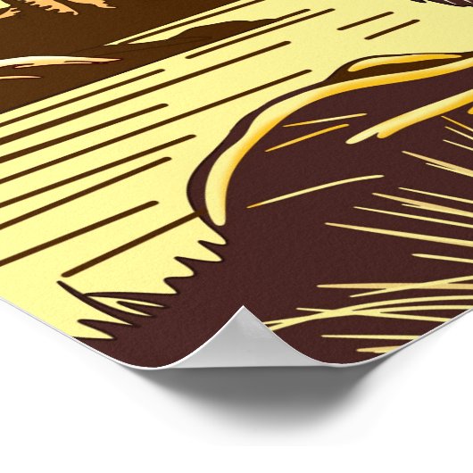 Retro Bigfoot Vintag Sasquatch Mountains Poster (Ecke)