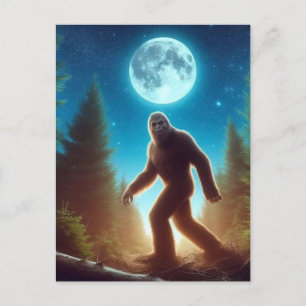 Retro Bigfoot Vintag Sasquatch Mountains Postkarte