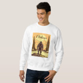 Retro Bigfoot Vintag Sasquatch Mountains Sweatshirt (Vorne ganz)