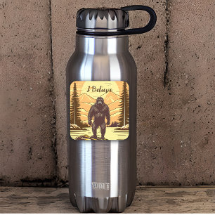 Retro Bigfoot Vintage Sasquatch Berge Quadratischer Aufkleber