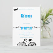 Retro Bike Bridal Dusche Einladung (Stehend Vorderseite)