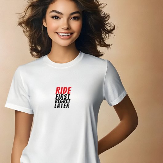 Retro bike Girl Irony black red Tri-Blend Shirt