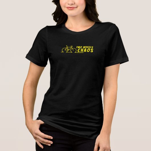 Retro bike Girl Irony black yellow Tri-Blend Shirt (Vorderseite)