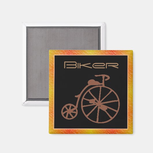 Retro Bike Magnet (Vorderseite/Rückseite)