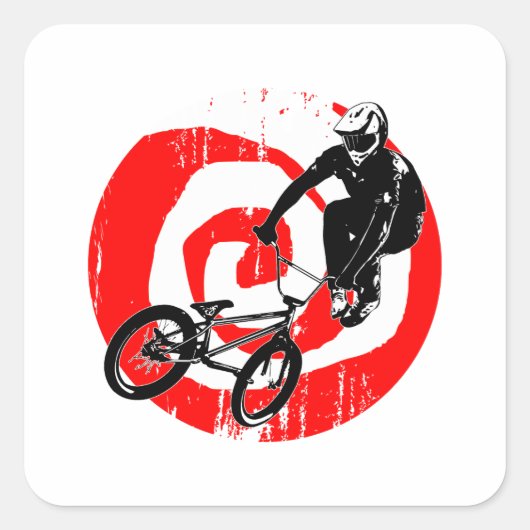 Retro Bike Quadratischer Aufkleber (Vorderseite)