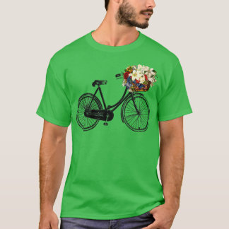 Retro Bike Vintag Bicycle Blume Basket Cruiser T-Shirt