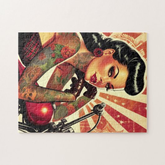 Retro-Biker-Button Puzzle (Horizontal)