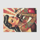 Retro-Biker-Button Seidenpapier (Vorderseite)