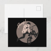Retro Biker Design - Sprung Postkarte (Vorne/Hinten)