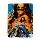 Retro Biker Girls Magnet (Vertikal)