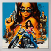 Retro Biker Girls Poster (Vorne)