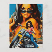 Retro Biker Girls Postkarte (Vorderseite)