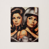 Retro Biker Girls Puzzle (Vertikal)