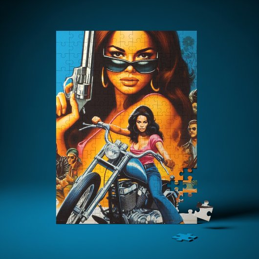 Retro Biker Girls Puzzle