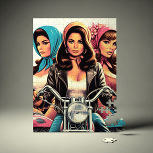 Retro Biker Girls Puzzle
