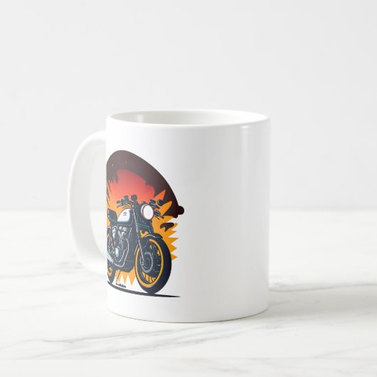 Retro Biker Kaffeetasse (Vorderseite Links)