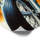 Retro-Biker-Mädchen Poster (Ecke)