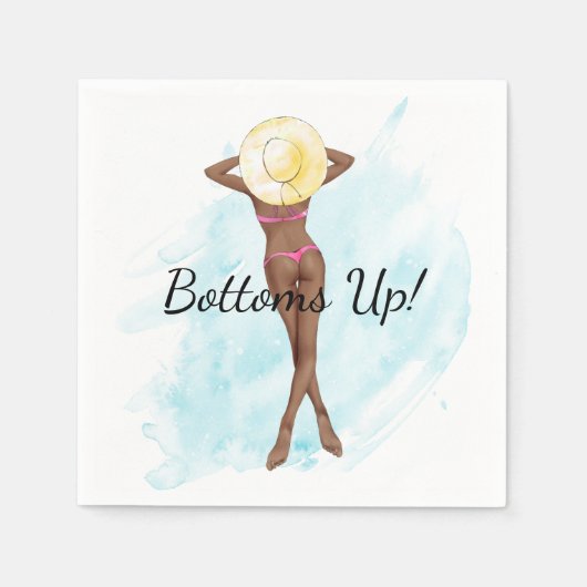Retro Bikini Girl Adult Party Serviette (Vorderseite)