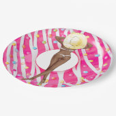 Retro Bikini Girl Geburtstag Pool Party Papierplat Pappteller (Schrägansicht)