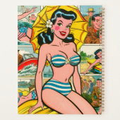 Retro Bikini Girl Summer Comic Planer (Rückseite)
