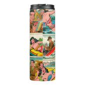 Retro Bikini Girl Summer Comic Thermosbecher (Rückseite)