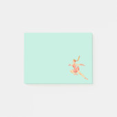 Retro-Bild eines Skaters in rosa Darstellung Post-it Klebezettel (Vorderseite)