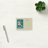 Retro-Bild eines Skaters in rosa Darstellung Post-it Klebezettel (Büro)