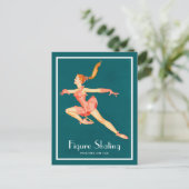 Retro-Bild eines Skaters in rosa Darstellung Postkarte (Stehend Vorderseite)