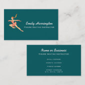 Retro-Bild eines Skaters in rosa Darstellung Visitenkarte (Vorne/Hinten)