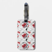 Retro bilden Sie Girly modisches buntes Gepäckanhänger (Rückseite vertikal)