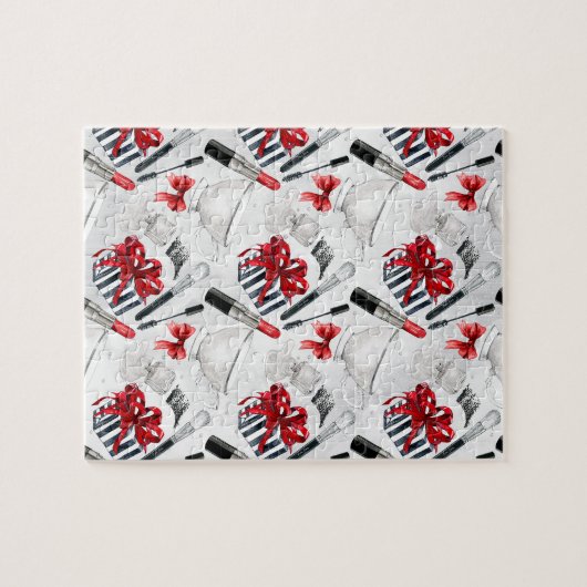 Retro bilden Sie Girly modisches buntes Puzzle (Horizontal)