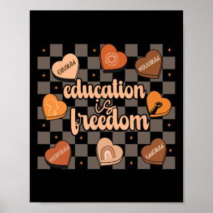 Retro-Bildung Ist Freiheit Afroamerikanischer Lehr Poster