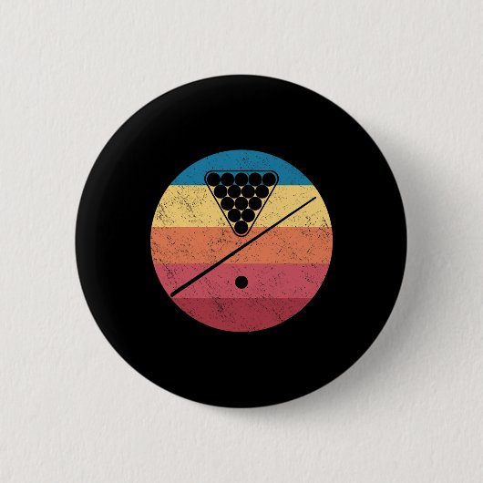 Retro Billiards Cue Stick Pool Table Snooker Pyram Button (Vorderseite)