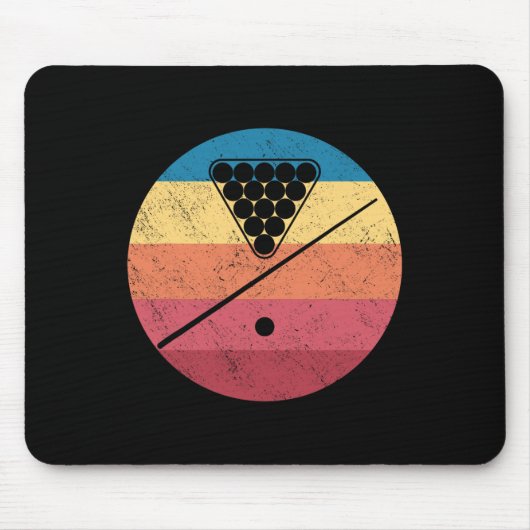 Retro Billiards Cue Stick Pool Table Snooker Pyram Mousepad (Vorne)