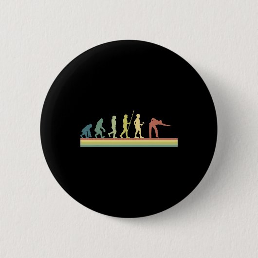 Retro Billiards Evolution Lover Gift Pool Sn Button (Vorderseite)
