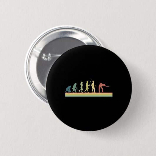 Retro Billiards Evolution Lover Gift Pool Sn Button (Vorne & Hinten)