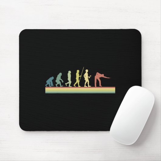 Retro Billiards Evolution Lover Gift Pool Sn Mousepad (Mit Mouse)