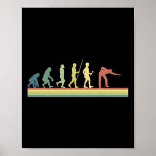 Retro Billiards Evolution Lover Gift Pool Sn Poster