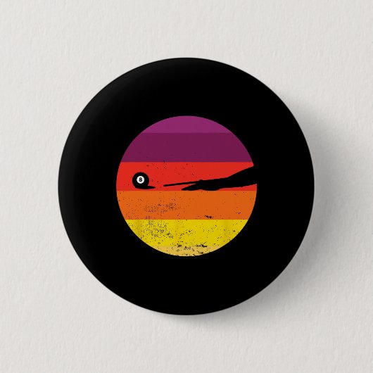 Retro Billiards Silhouette Billardtisch Snooker Py Button (Vorderseite)