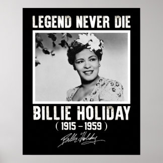 Retro Billie Holiday Signature Legature nie Die Poster