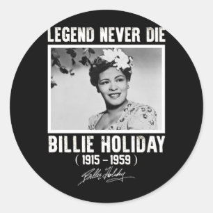 Retro Billie Holiday Signature Legature nie Die Runder Aufkleber
