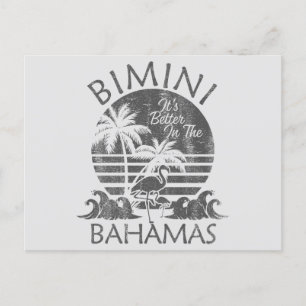 Retro Bimini Bahamas Postkarte Schifffahrt