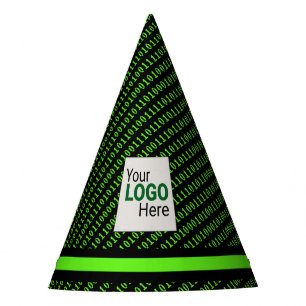 Retro Binary Code Green on Black Programmer Partyhütchen