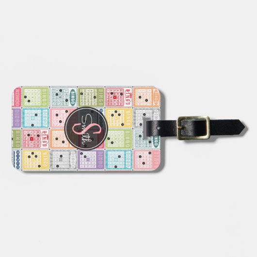 Retro Bingo Gepäckanhänger (Vorderseite horizontal)