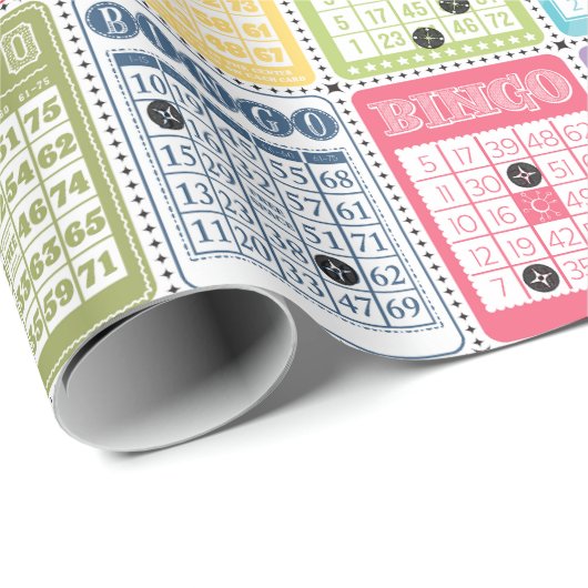 Retro Bingo Geschenkpapier (Rolleneckpunkt)